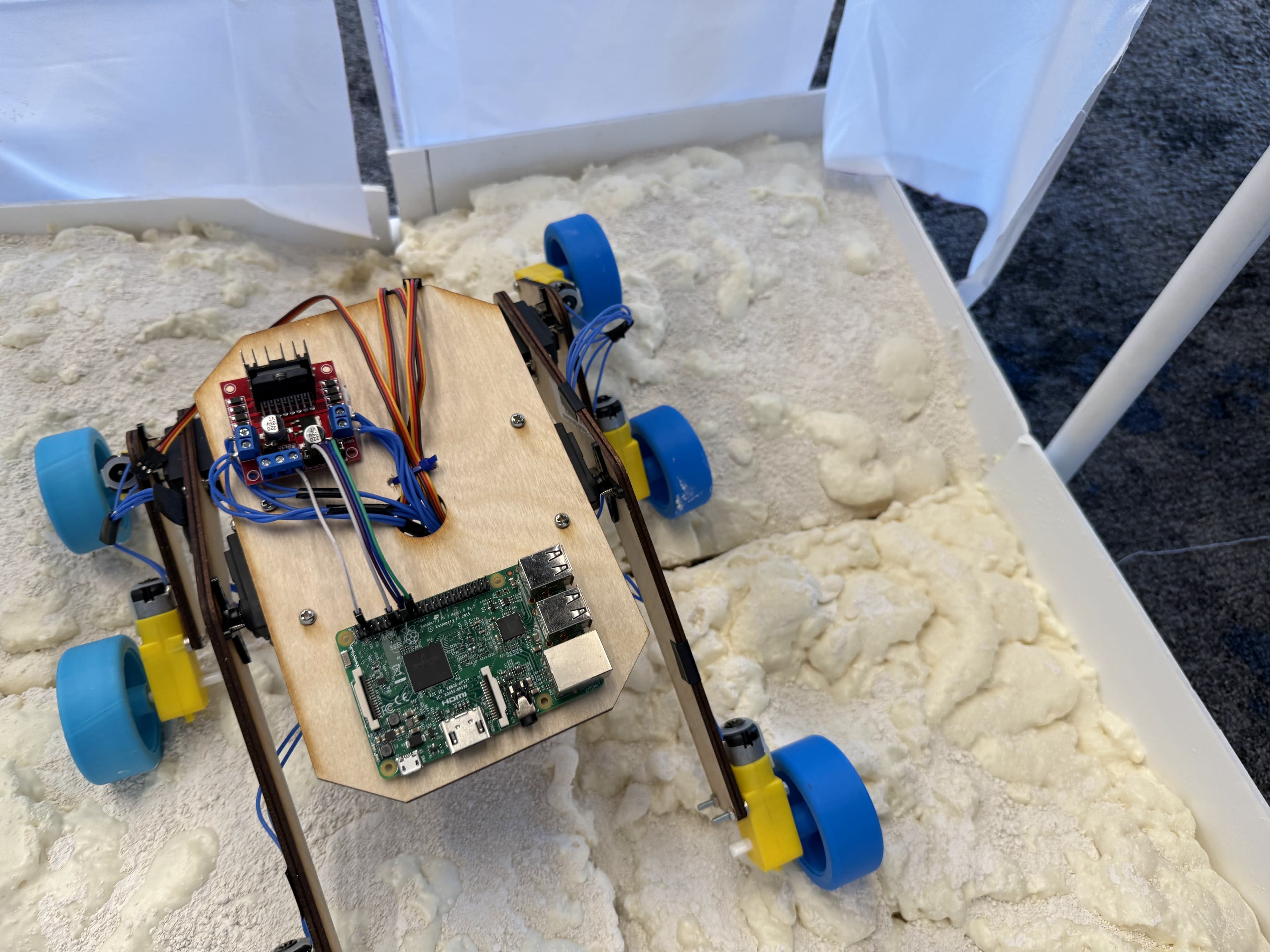 Rover prototype overhead on terrain